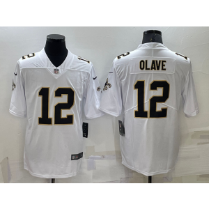 Nike Saints 12 Chris Olave White 2022 NFL Draft Vapor Untouchable Limited Men Jersey