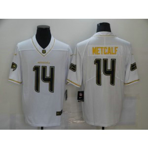 Nike Seahawks 14 D.K. Metcalf White Gold Limited Men Jersey