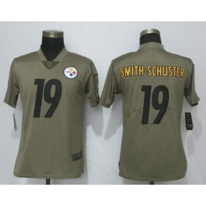 Nike Steelers 19 JuJu Smith-Schuster Olive Salute To Service Limited Women Jersey