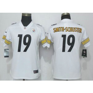 Nike Steelers 19 JuJu Smith-Schuster White Vapor Untouchable Limited Women Jersey