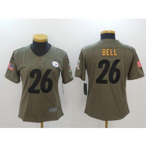 Nike Steelers 26 Le'Veon Bell Olive 2017 Salute To Service Limited Women Jersey