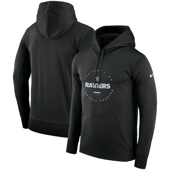 Oakland-Raiders-Nike-Sideline-Property-Of-Wordmark-Logo-Performance-Black-Pullover-Hoodie
