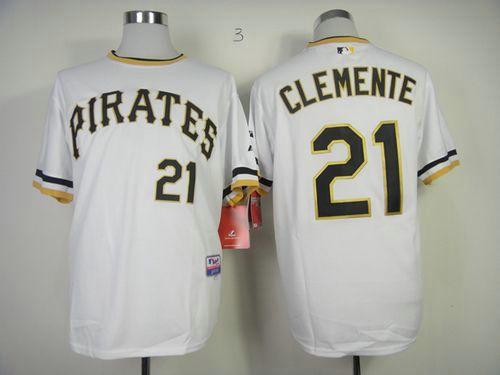 Pirates #21 Roberto Clemente White Alternate 2 Cool Base Stitched Baseball Jersey