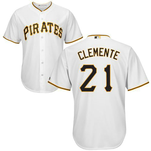 Pirates #21 Roberto Clemente White New Cool Base Stitched Baseball Jersey