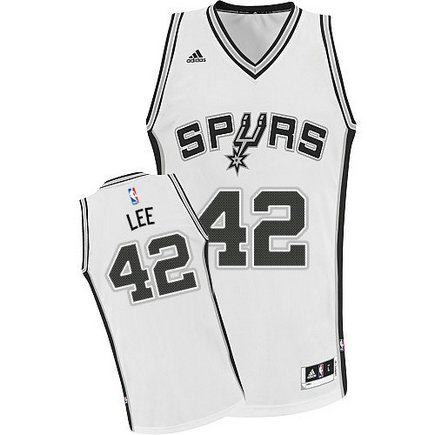 San Antonio Spurs #42 David Lee White Swingman NBA Stitched Jersey