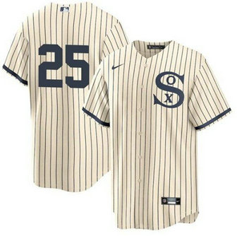 White Sox 25 Andrew Vaughn Cream 2021 Field Of Dreams Cool Base Jersey
