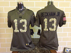 Women New York Giants #13 Beckham Jr Green Salute To Service Limited Jersey