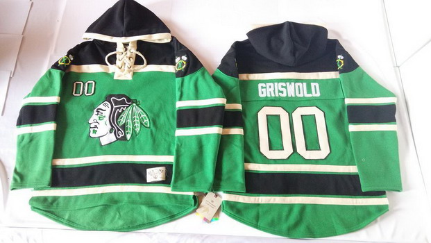 Old Time Hockey Chicago Blackhawks #00 Clark Griswold Green Hoodie