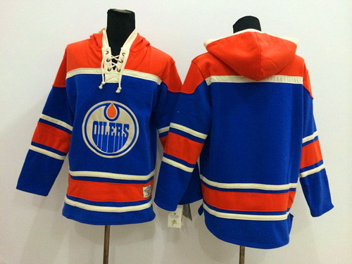Old Time Hockey Edmonton Oilers Blank Royal Blue Hoodie