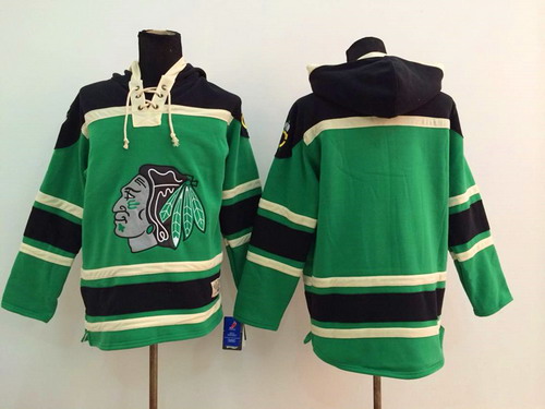 Old Time Hockey Chicago Blackhawks Blank Green Hoodie