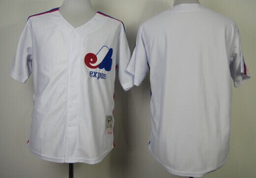 Montreal Expos Blank White Throwback Jersey