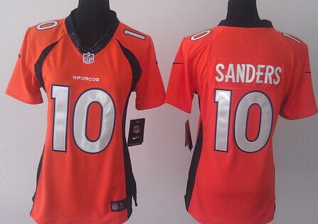 Nike Denver Broncos #10 Emmanuel Sanders 2013 Orange Limited Womens Jersey