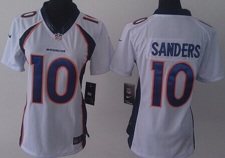Nike Denver Broncos #10 Emmanuel Sanders 2013 White Limited Womens Jersey