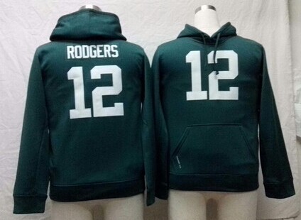 Nike Green Bay Packers #12 Aaron Rodgers Green Kids Hoodie