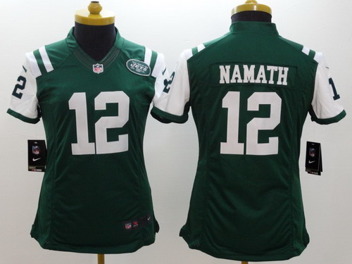 Nike New York Jets #12 Joe Namath Green Limited Womens Jersey