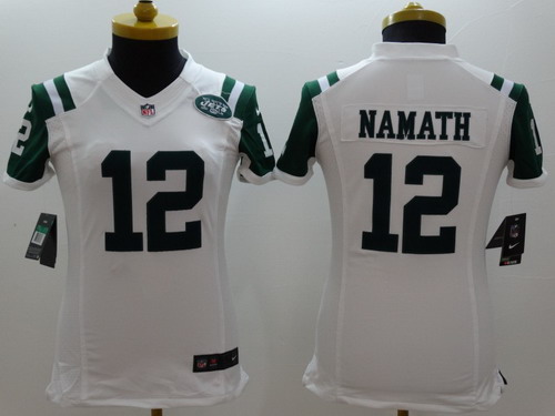Nike New York Jets #12 Joe Namath White Limited Womens Jersey