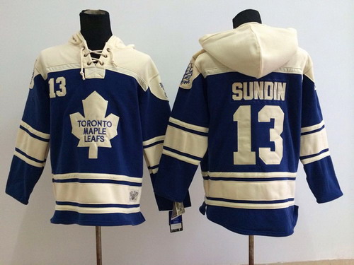 Old Time Hockey Toronto Maple Leafs #13 Mats Sundin Navy Blue Hoodie