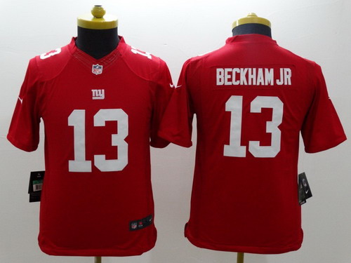 Nike New York Giants #13 Odell Beckham Jr Red Limited Kids Jersey