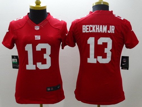 Nike New York Giants #13 Odell Beckham Jr Red Limited Womens Jersey