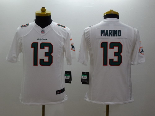 Nike Miami Dolphins #13 Dan Marino 2013 White Limited Kids Jersey