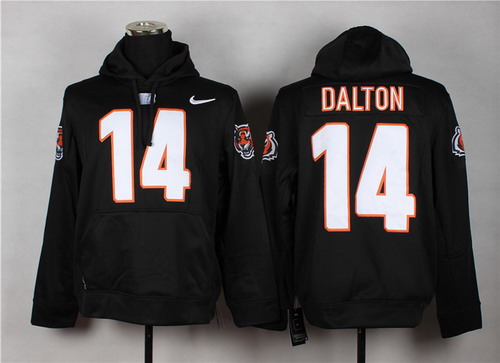 Nike Cincinnati Bengals #14 Andy Dalton Black Hoodie