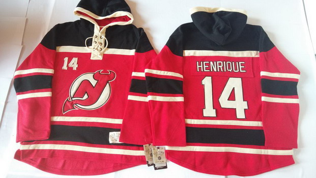 Old Time Hockey New Jersey Devils #14 Adam Henrique Red With Black Hoodie