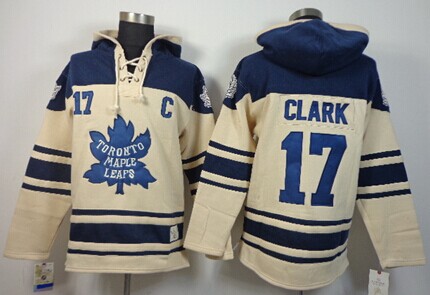 Old Time Hockey Toronto Maple Leafs #17 Wendel Clark Cream Hoodie