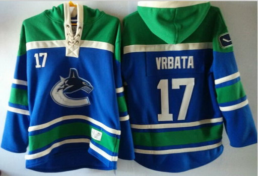 Old Time Hockey Vancouver Canucks #17 Radim Vrbata Blue Hoodie