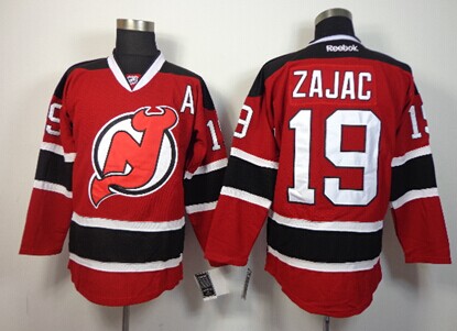 New Jersey Devils #19 Travis Zajac Red With Black Jersey