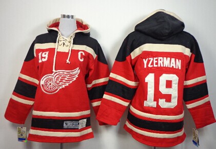 Old Time Hockey Detroit Red Wings #19 Steve Yzerman Red Kids Hoodie