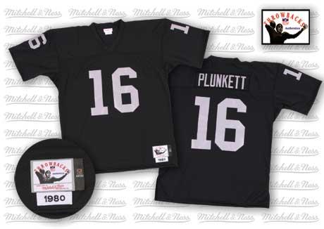 Oakland Raiders #16 Jim Plunkett Black Throwback Jersey
