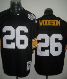 Pittsburgh Steelers #26 Woodson Black Throwback Jersey 