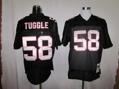 Atlanta Falcons #58 Tuggle Black Throwback Jersey 