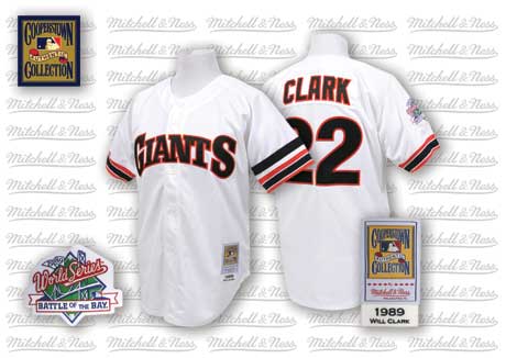 San Francisco Giants #22 Will Clark 1989 White Throwback Jersey