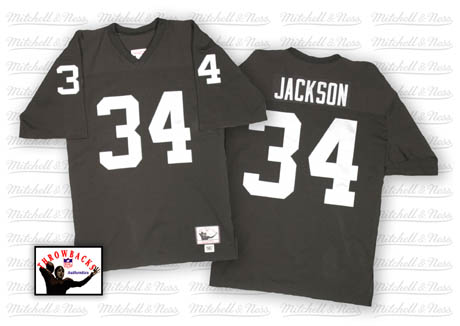 Oakland Raiders #34 Bo Jackson Black Throwback Jersey 