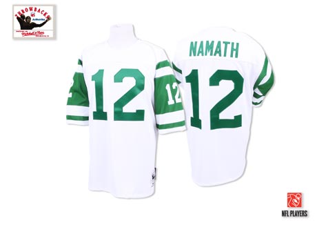 New York Jets #12 Joe Namath White Throwback Jersey 