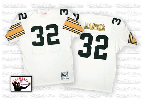 Pittsburgh Steelers #32 Franco Harris White Throwback Jersey 