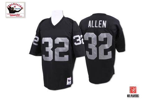 Oakland Raiders #32 Marcus Allen Black Throwback Jersey