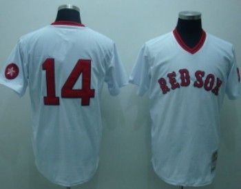 Boston Red Sox #14 Jim Rice White Throwabck Jersey 