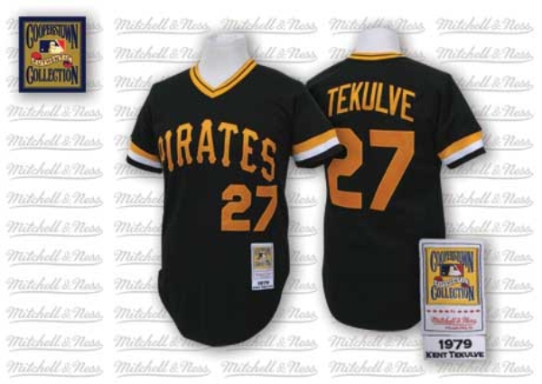 Pittsburgh Pirates #27 Kent Tekulve Black Throwback Jersey 