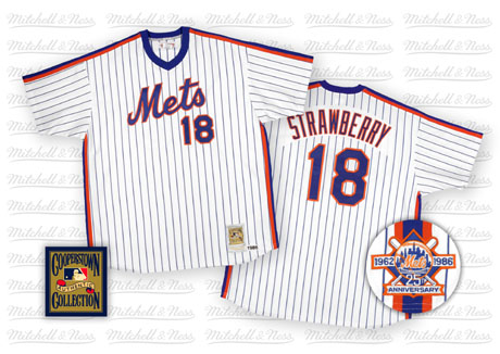 New York Mets #18 Darryl Strawberry 1986 White Throwback Jersey 