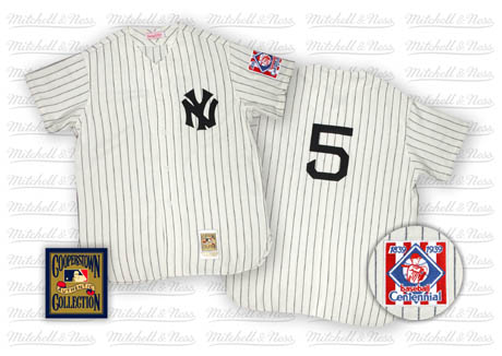 New York Yankees #5 Joe DiMaggio 1939 White Throwback Jersey 