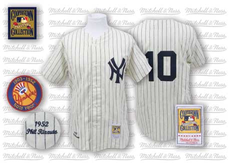 New York Yankees #10 Phil Rizzuto 1952 White Throwback Jersey 