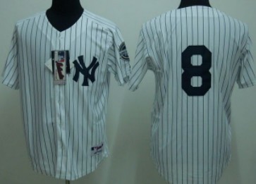 New York Yankees #8 Berra White Jersey 