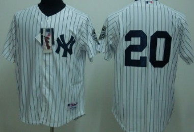 New York Yankees #20 Posada White Jersey 