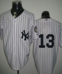 New York Yankees #13 Rodriguez White Jersey 