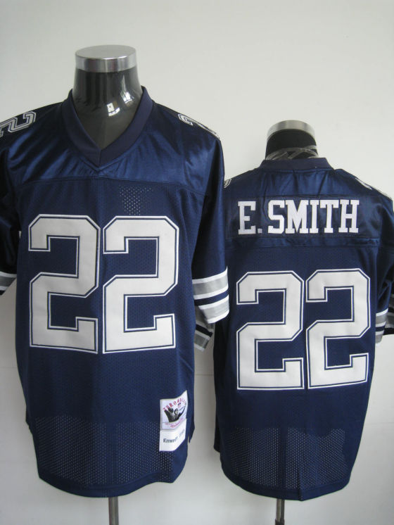 Dallas Cowboys #22 Emmitt Smith Blue Throwback Jersey 