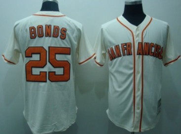 San Francisco Giants #25 Barry Bonds Cream Throwback Jersey 