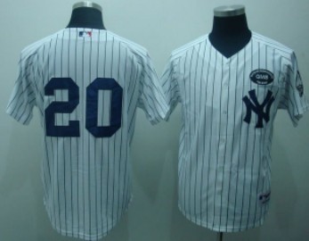 New York Yankees #20 Posada White GMS The Boss Patch Jersey 