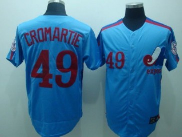 Montreal Expos #49 Cromartie Blue Throwback Jersey